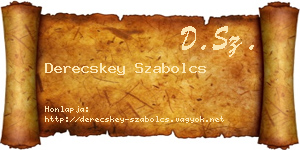 Derecskey Szabolcs névjegykártya